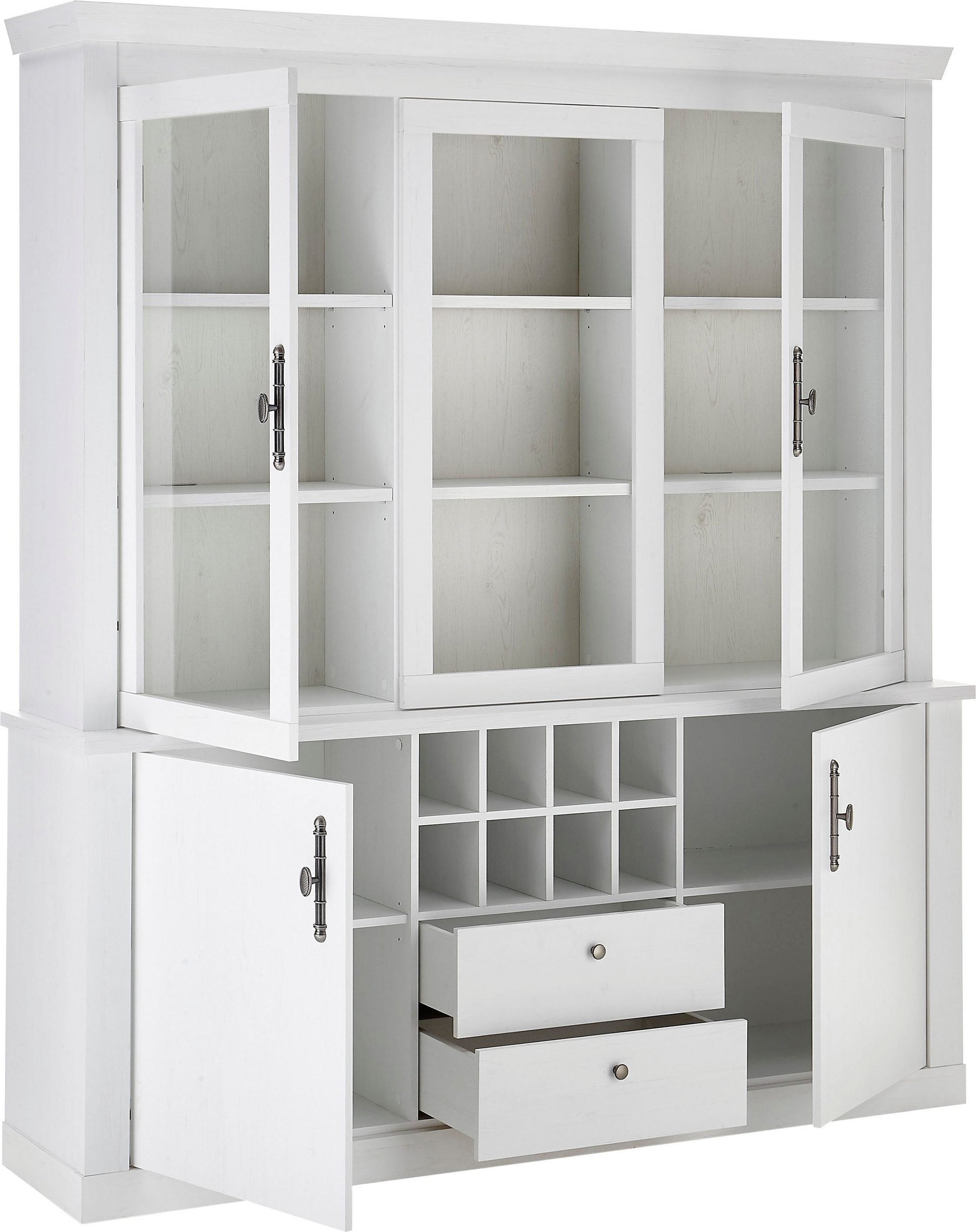 Bufet Ravena, Alb, manere metalice, inaltime 207 cm Arboteca