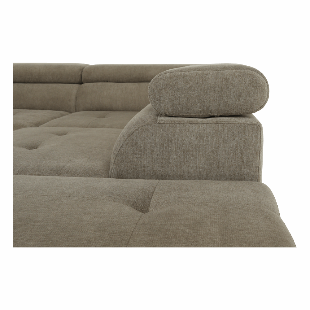 Set canapea cu spațiu de depozitare COMO, maro deschis melanj, pe dreapta, 275x225x71 cm Kondela