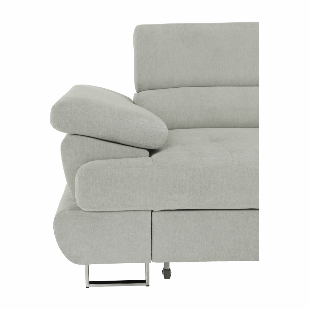 Set canapea cu spațiu de depozitare COMO, gri deschis, pe dreapta, 275x225x71 cm Kondela