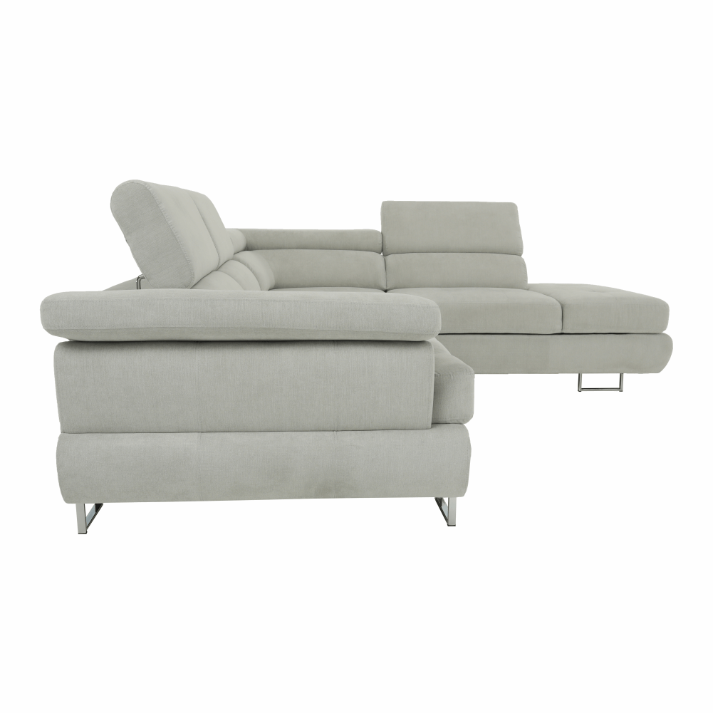 Set canapea cu spațiu de depozitare COMO, gri deschis, pe dreapta, 275x225x71 cm Kondela