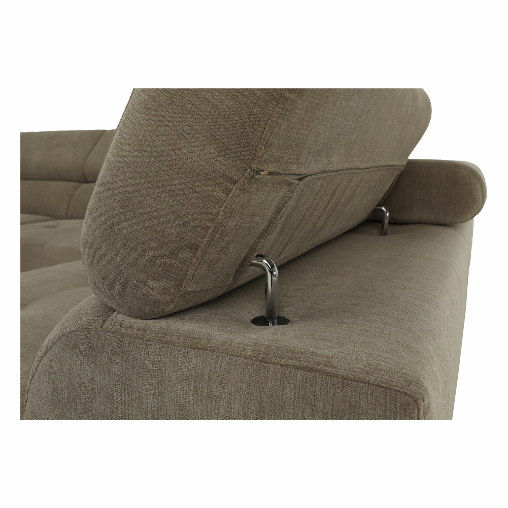 Set canapea COMO, maro deschis melanj, pe dreapta, 275x225x71 cm Kondela