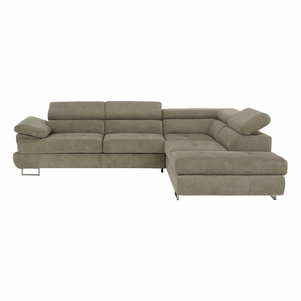 Set canapea COMO, maro deschis melanj, pe dreapta, 275x225x71 cm Kondela