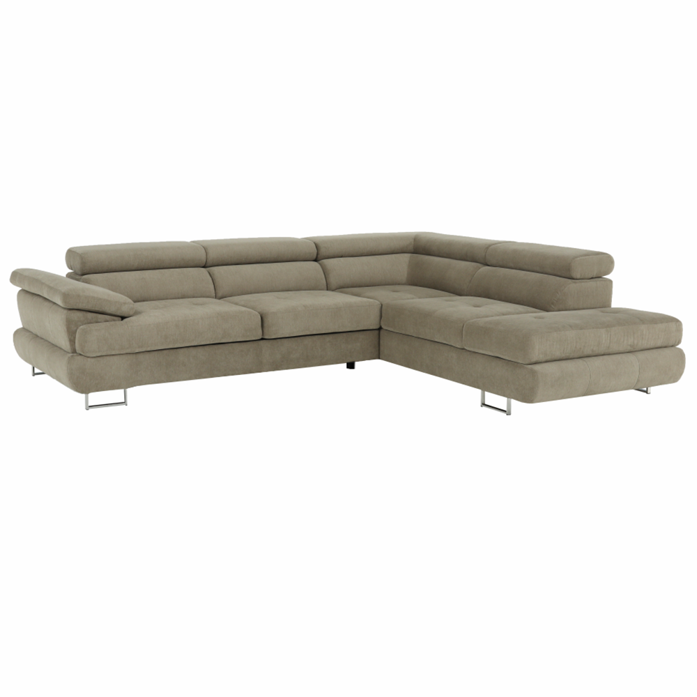 Set canapea COMO, maro deschis melanj, pe dreapta, 275x225x71 cm Kondela