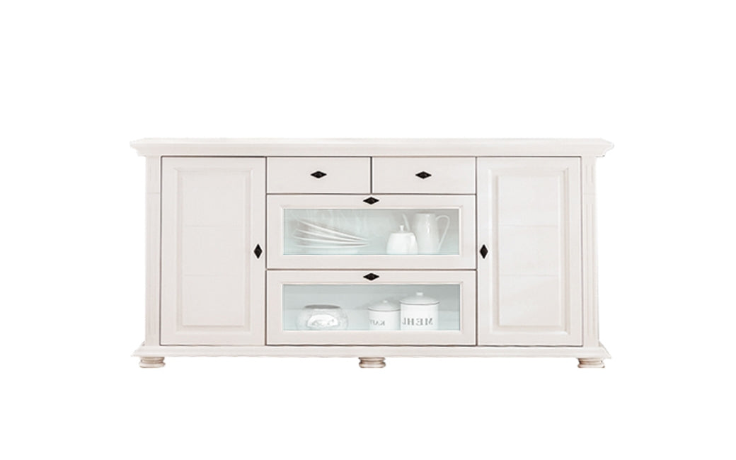 Comoda Amelie din lemn masiv, 175x41x91, Alb Arboteca