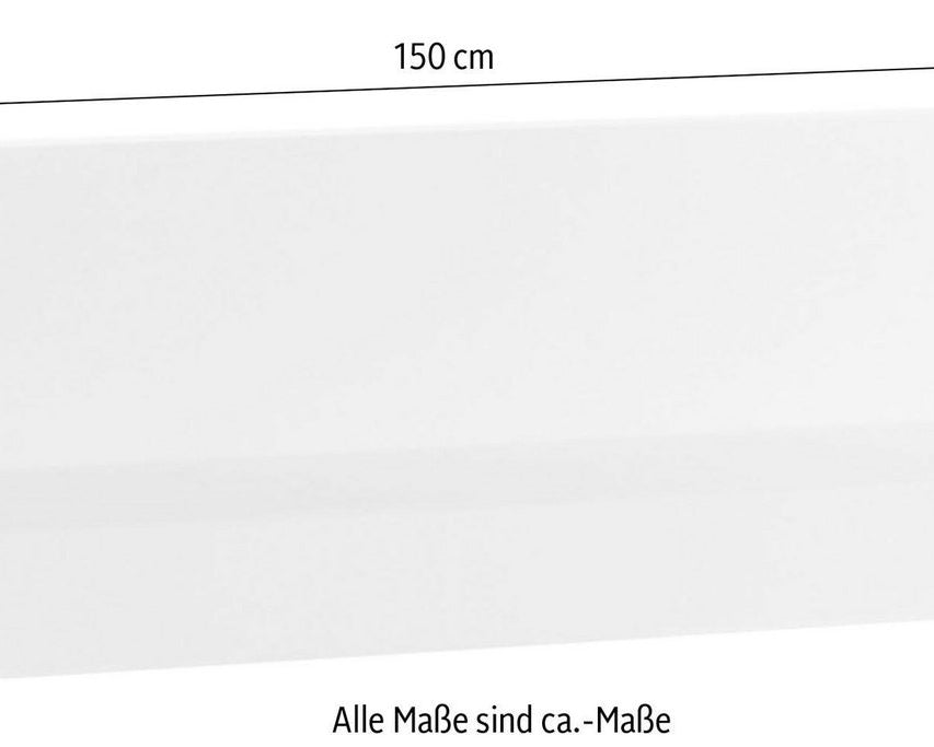 Poliță de perete Bianco, alb lucios, 150 cm Arboteca