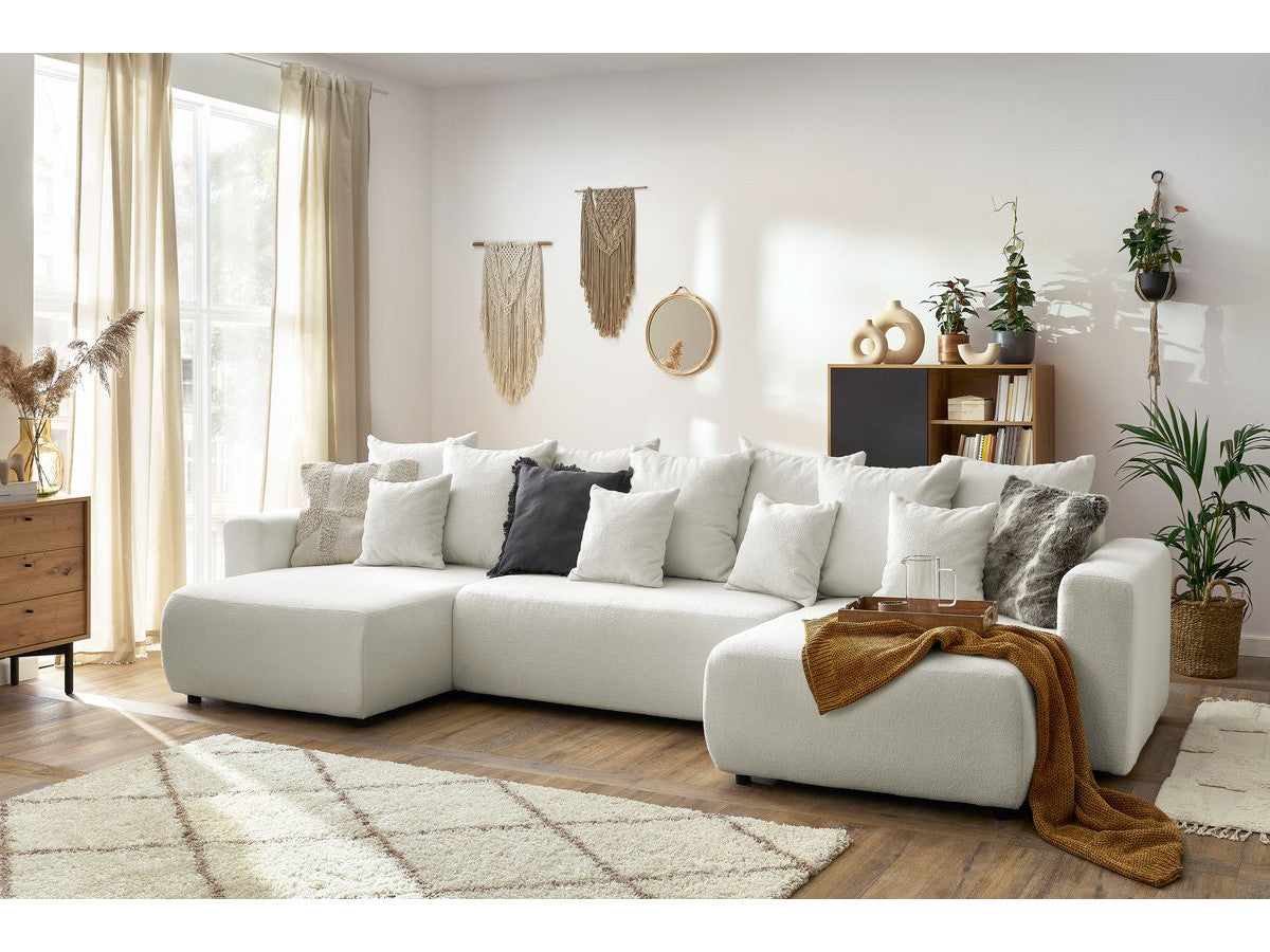 Colțar Panoramic Extensibil LIVIGNO, cu ladă de depozitare, 386x153x95 cm - Prestigehome.ro - Canapea - Prestige #color_Alb-Anthology