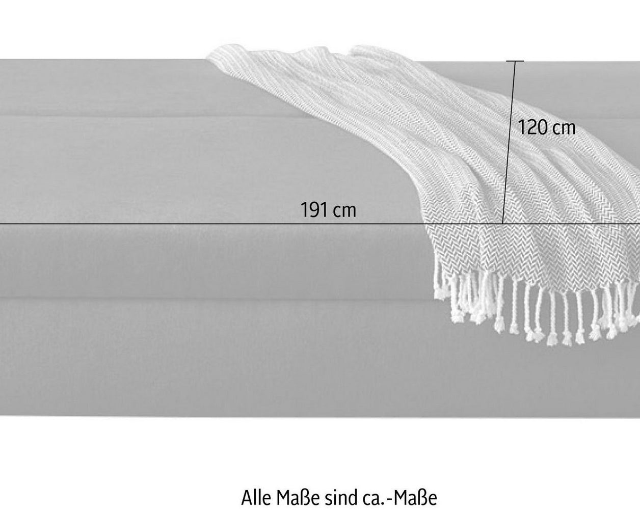 Canapea Extensibila Jordan , lada depozitare ,Gri Deschis , 191 cm latime Arboteca