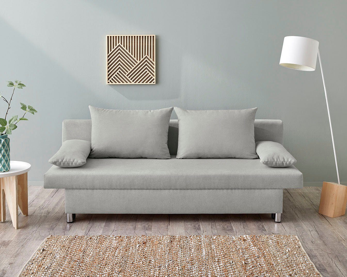 Canapea Extensibila Jordan , lada depozitare ,Gri Deschis , 191 cm latime Arboteca