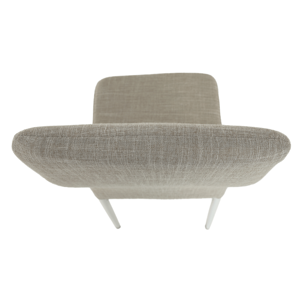 Scaun SAPRI, textil bej/metal alb, 41x49x96 cm Kondela