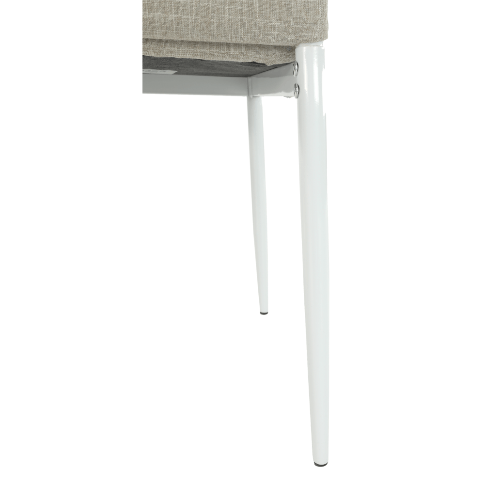Scaun SAPRI, textil bej/metal alb, 41x49x96 cm Kondela