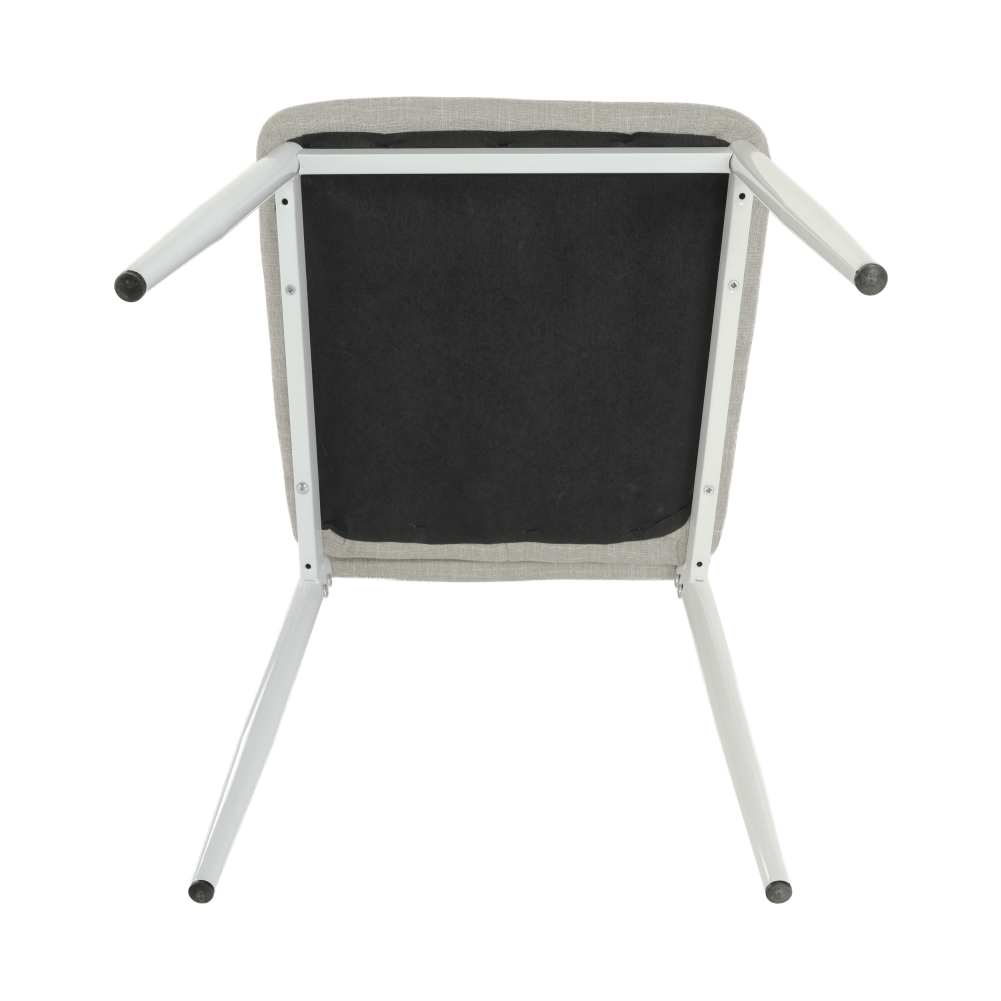 Scaun SAPRI, textil bej/metal alb, 41x49x96 cm Kondela