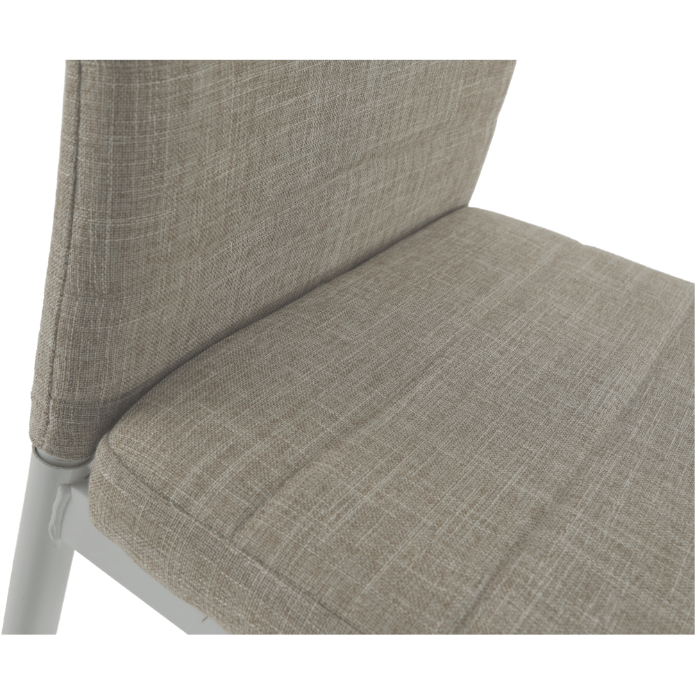 Scaun SAPRI, textil bej/metal alb, 41x49x96 cm Kondela