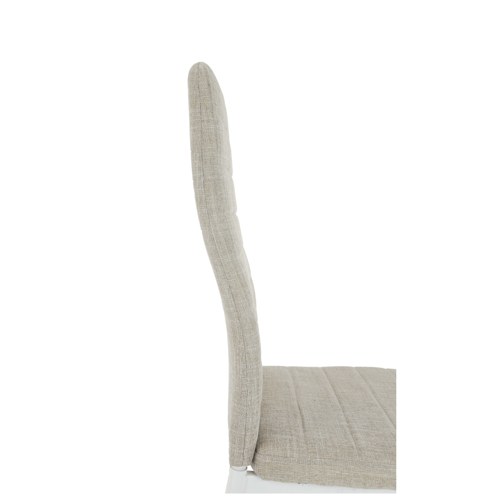 Scaun SAPRI, textil bej/metal alb, 41x49x96 cm Kondela