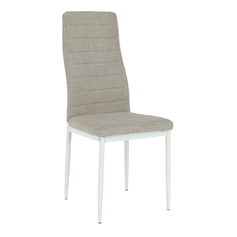 Scaun SAPRI, textil bej/metal alb, 41x49x96 cm Kondela