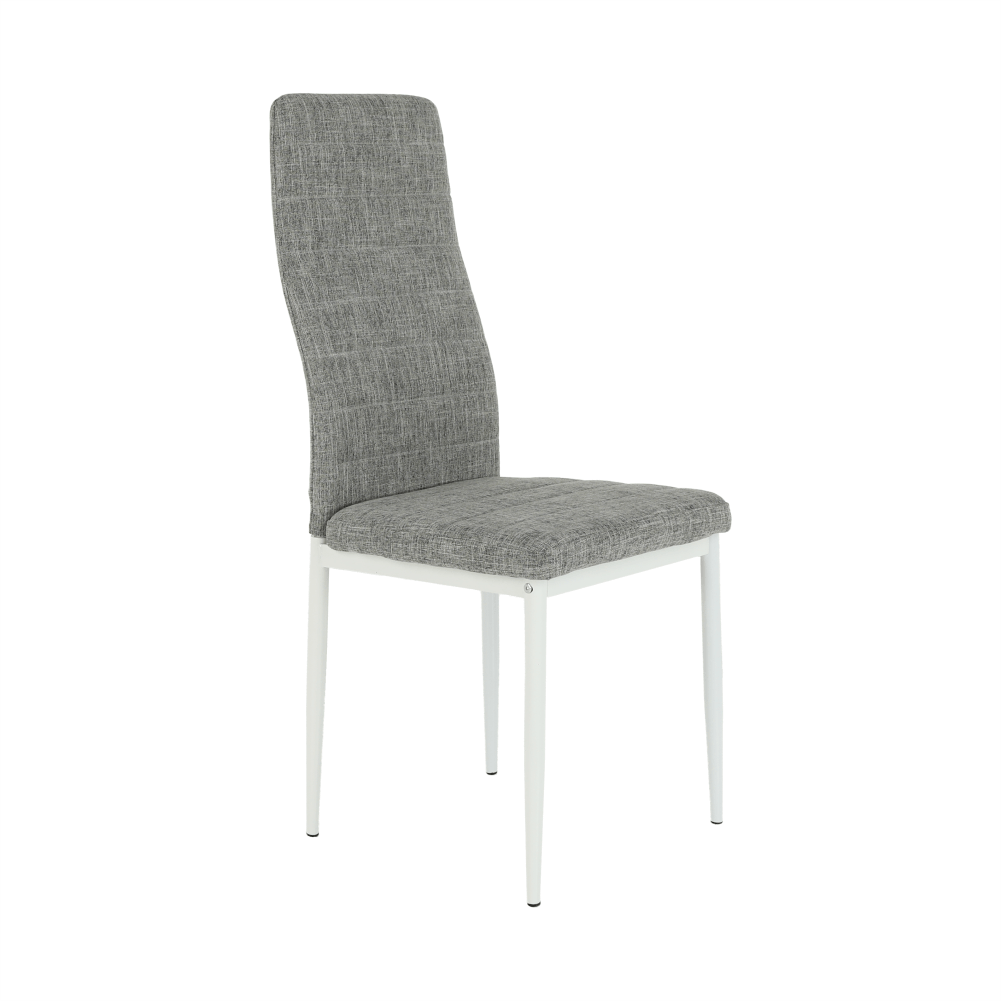 Scaun SAPRI, textil gri deschis/metal alb, 41x49x96 cm Kondela