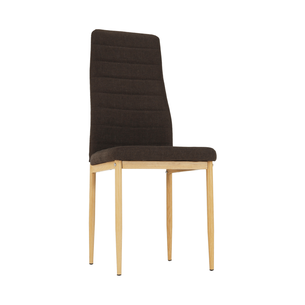 Scaun SAPRI, material textil maro închis/cadru metalic fag, 41x49x96 cm Kondela