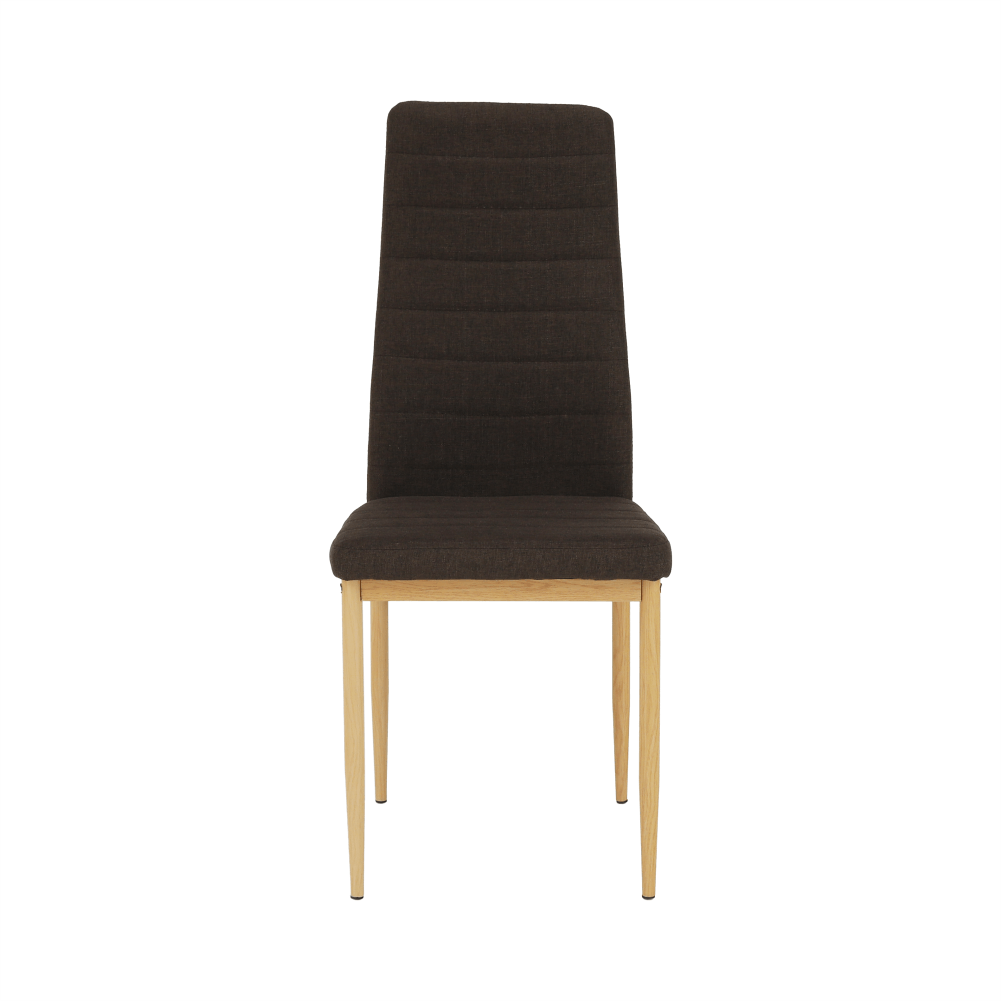 Scaun SAPRI, material textil maro închis/cadru metalic fag, 41x49x96 cm Kondela