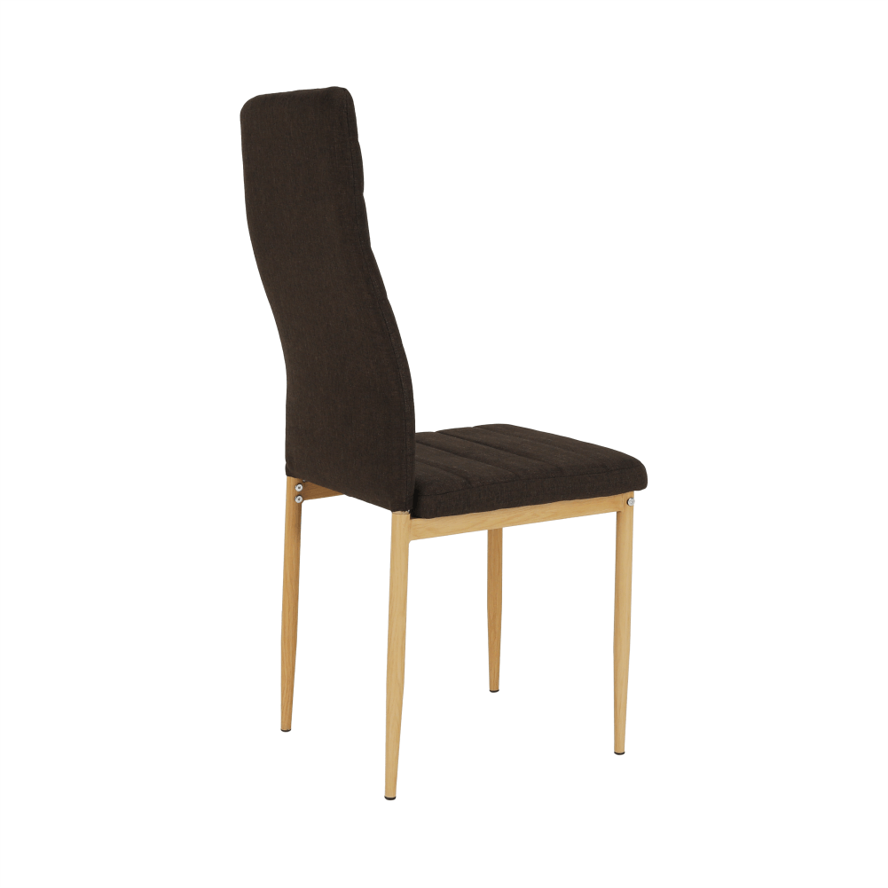 Scaun SAPRI, material textil maro închis/cadru metalic fag, 41x49x96 cm Kondela