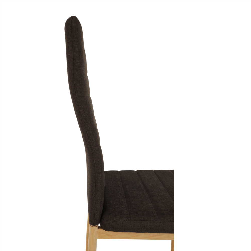 Scaun SAPRI, material textil maro închis/cadru metalic fag, 41x49x96 cm Kondela