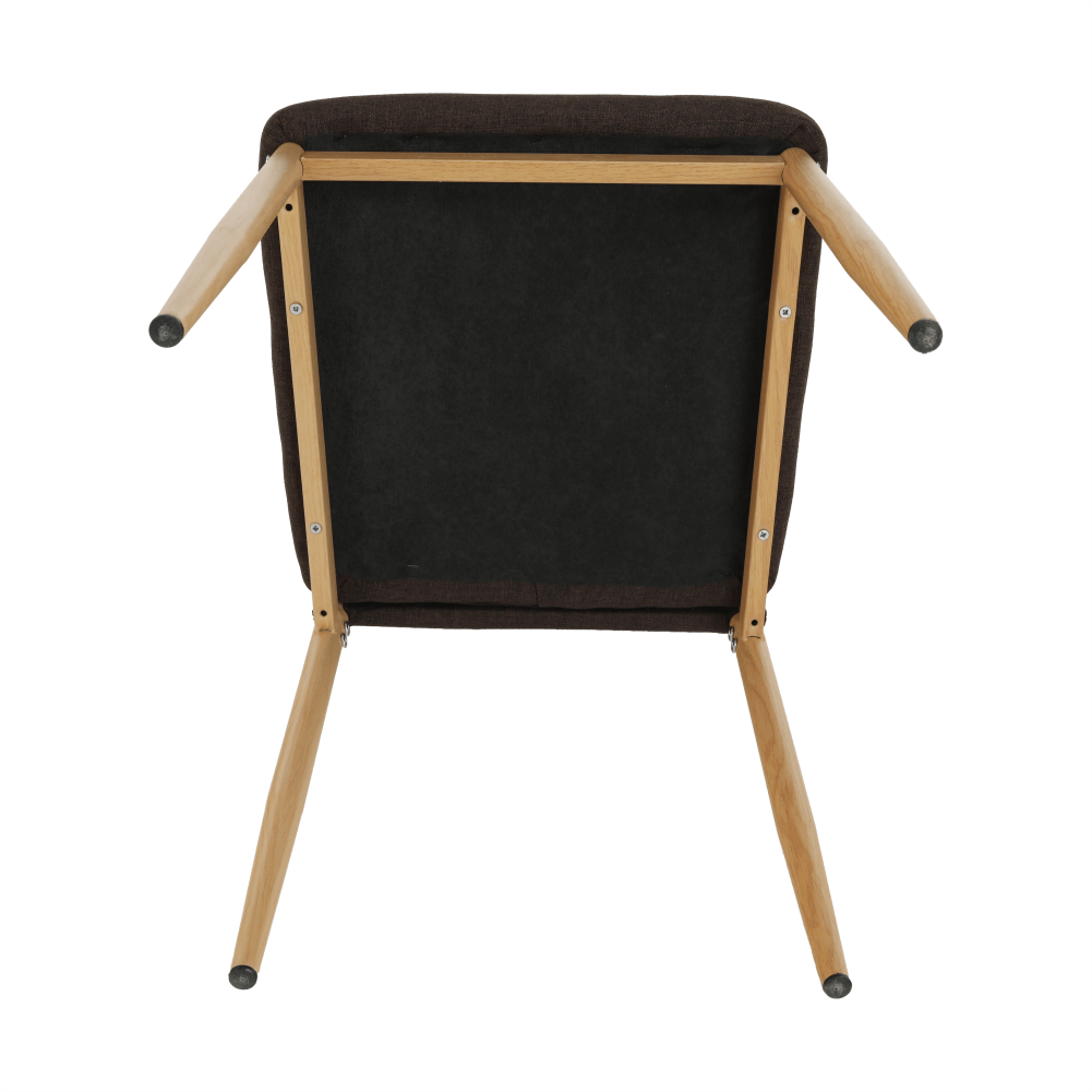 Scaun SAPRI, material textil maro închis/cadru metalic fag, 41x49x96 cm Kondela