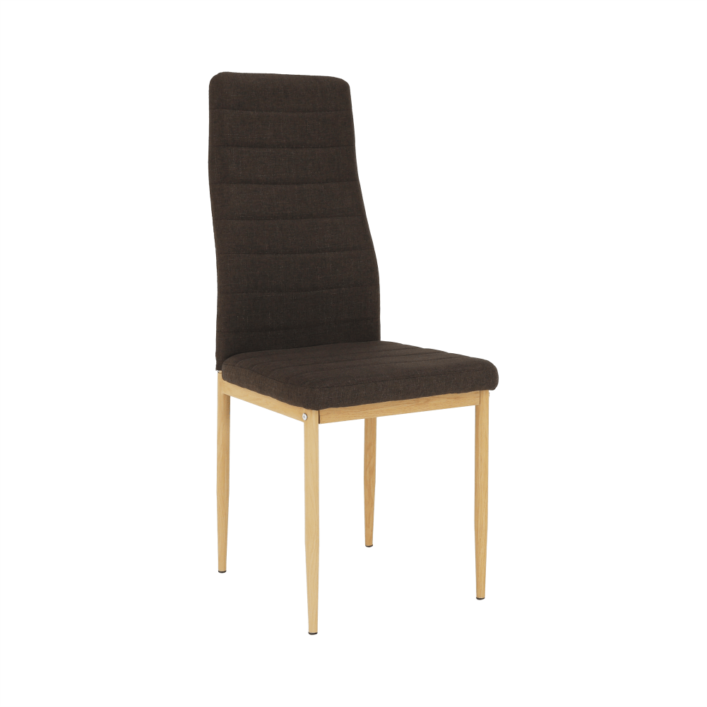 Scaun SAPRI, material textil maro închis/cadru metalic fag, 41x49x96 cm Kondela