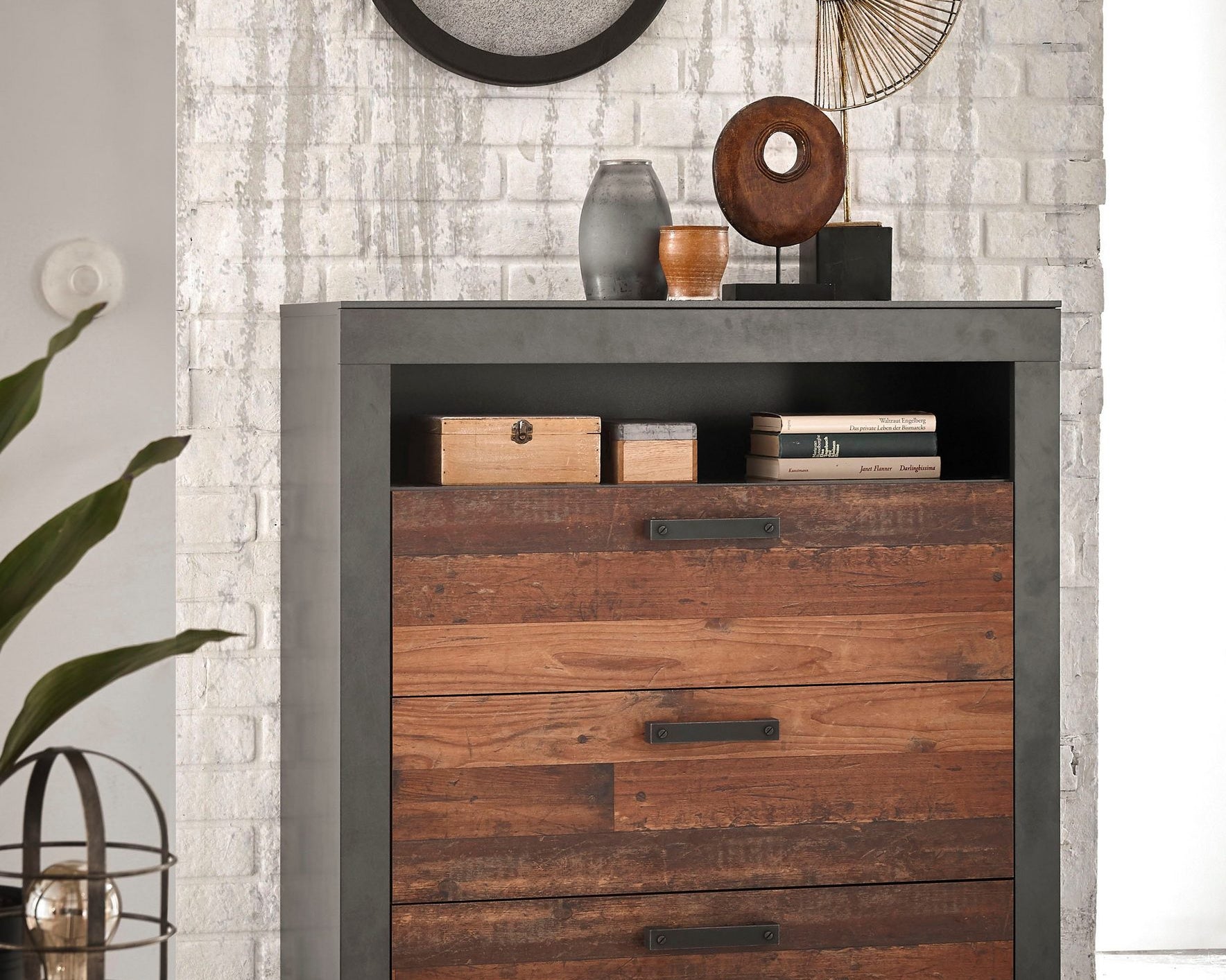Comodă Brooklyn, stil vintage, 92 cm Arboteca