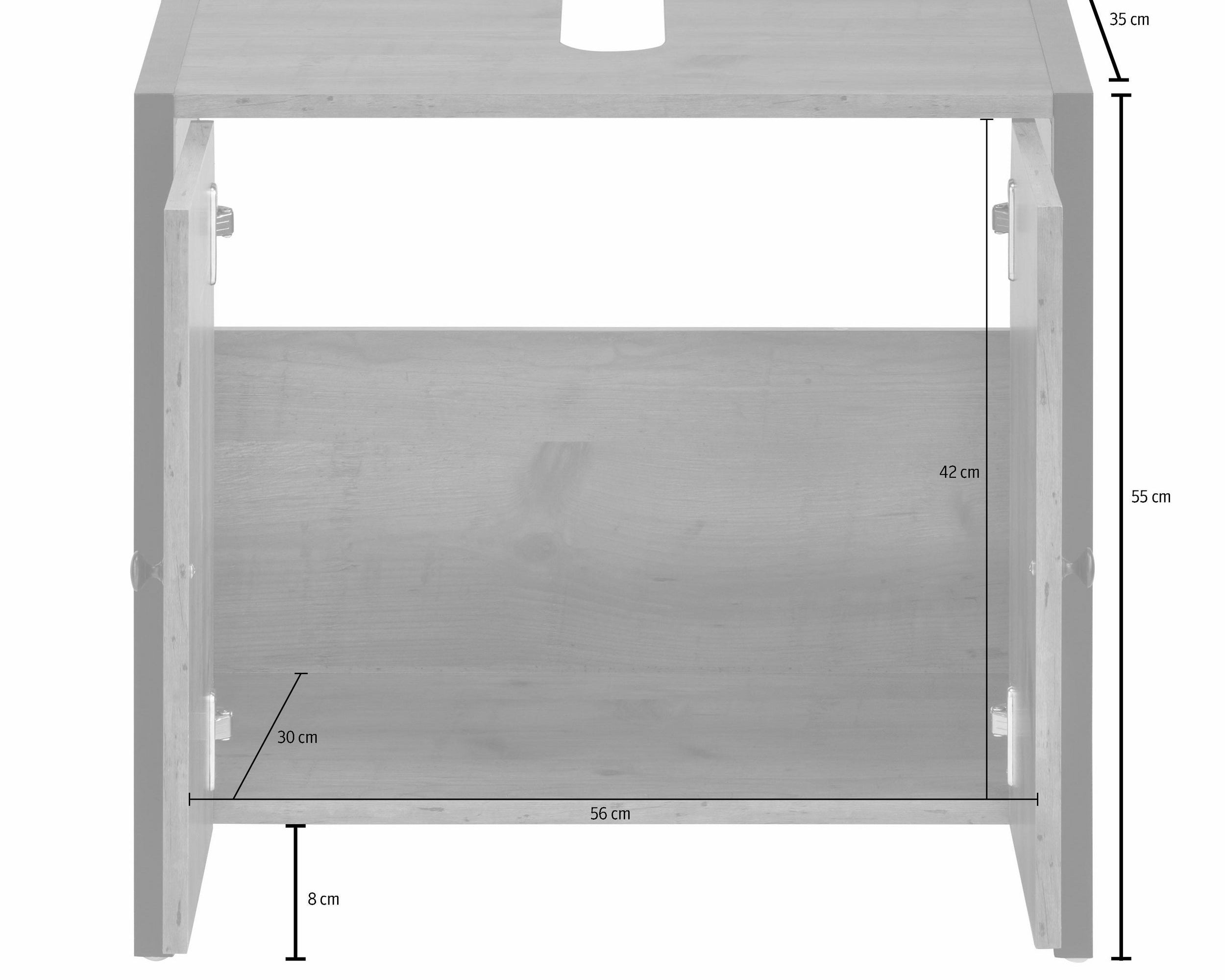 Comoda de baie pentru chiuveta Criss din lemn, cu manere negre, beton colorat, 61 cm Arboteca