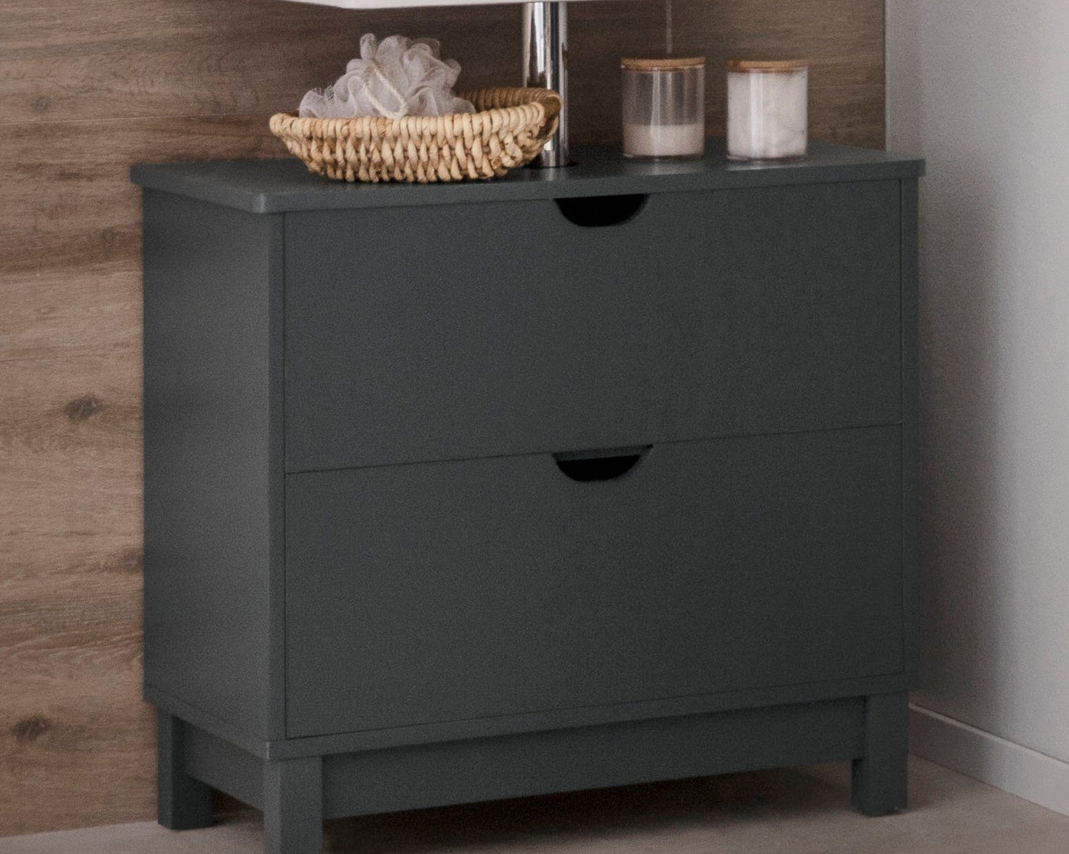 Comoda de baie pentru chiuveta Posta din lemn, cu sertar, 60 cm Arboteca