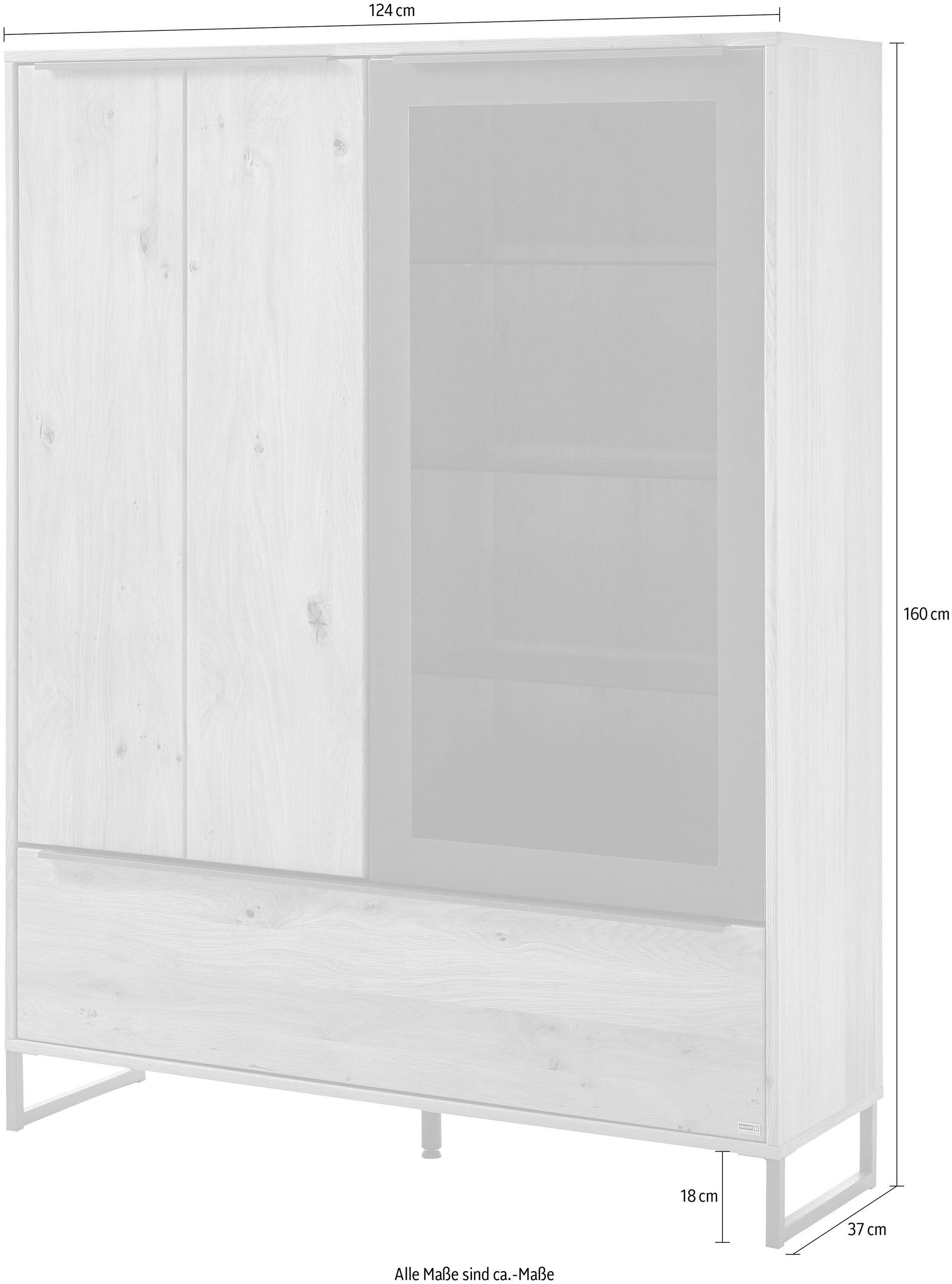 Comoda inalta Alan, iluminare LED, fronturi furniruite, 124 cm latime Arboteca