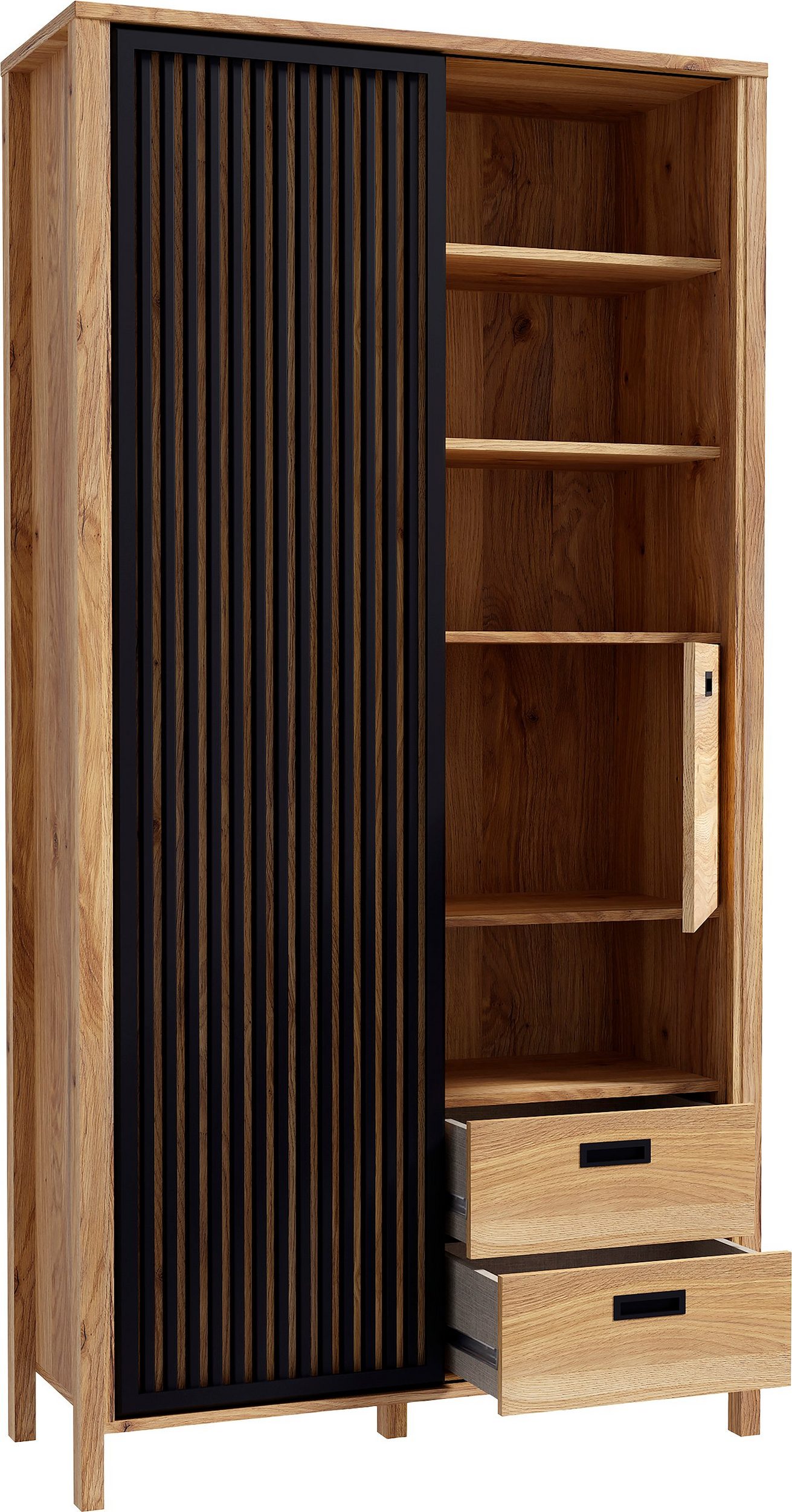 Comoda inalta Moderna , Usa cu riflaje , 103,4 cm latime Arboteca
