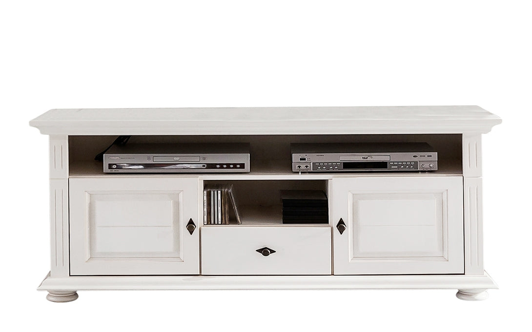 Comoda TV Amelie , Lemn masiv, 137x45x65cm, Alb Arboteca