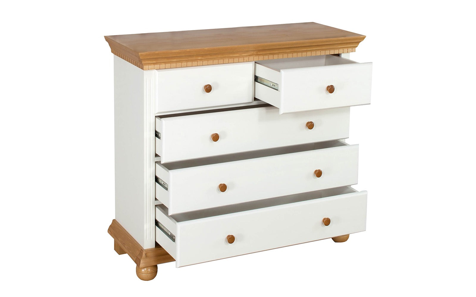 Comoda Bavaria 115x45x90cm, Alb/Natur Arboteca