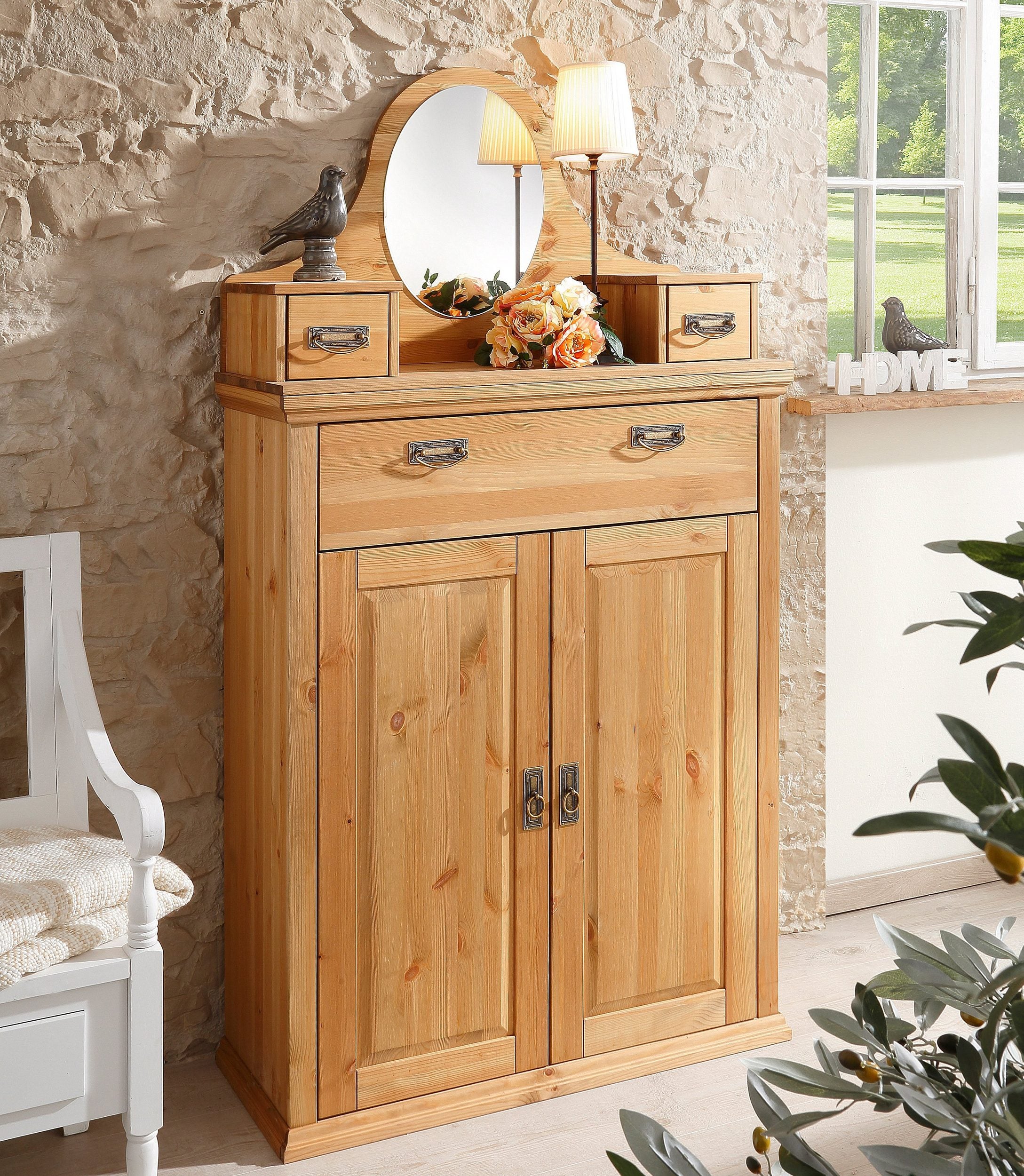 Comoda Madrid, lemn masiv de pin, 90 cm latime Arboteca