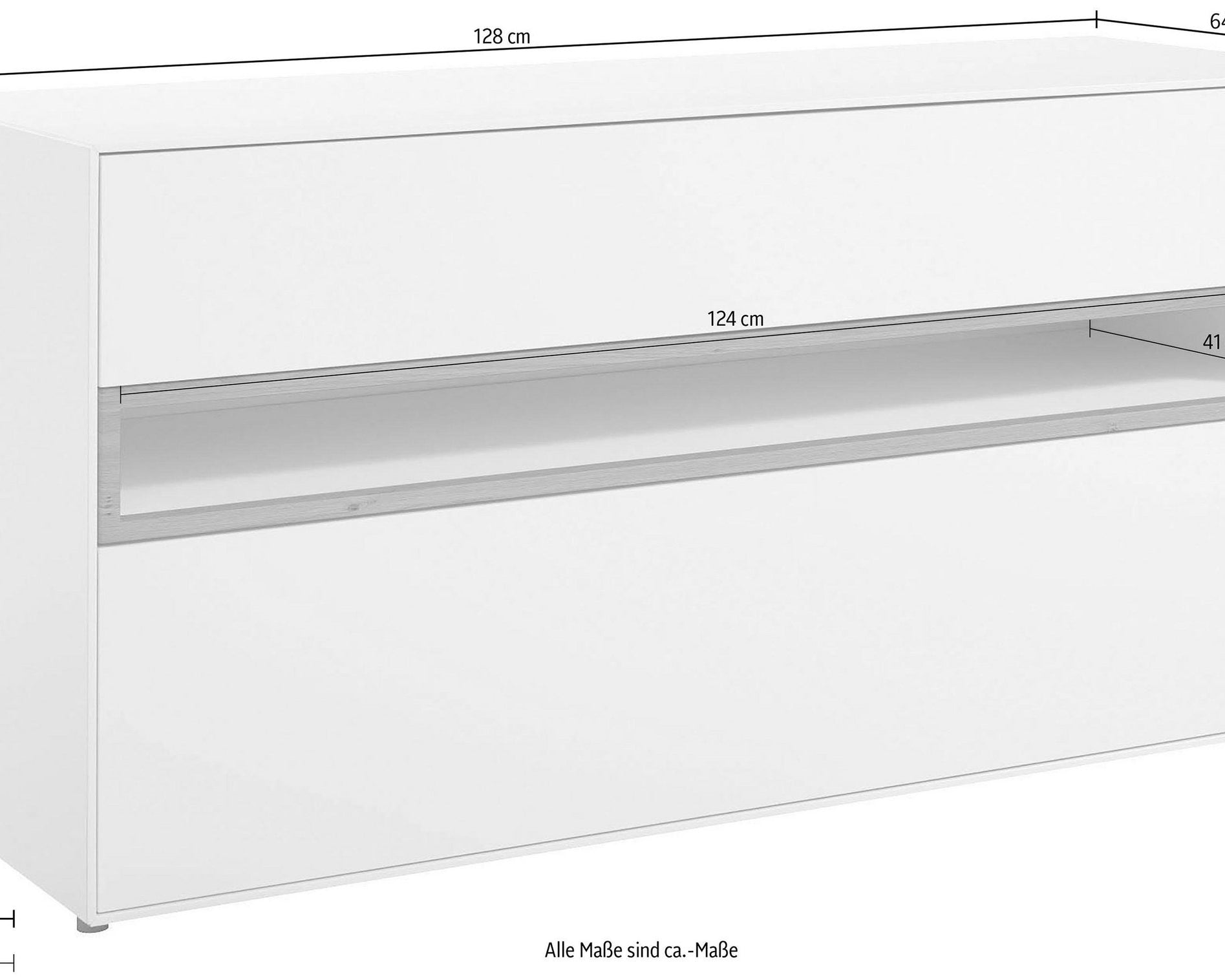 Comodă din MDF Now, Alb, 128 cm Arboteca