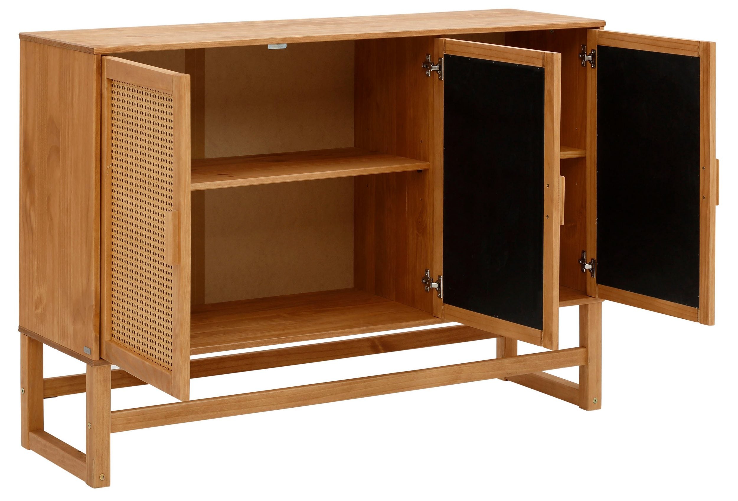 Comoda Jolene , lemn masiv , ratan , 128 cm latime Arboteca