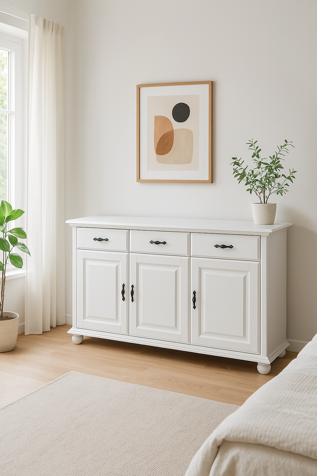 Comoda din lemn masiv Sandra, 144x40x87cm Arboteca