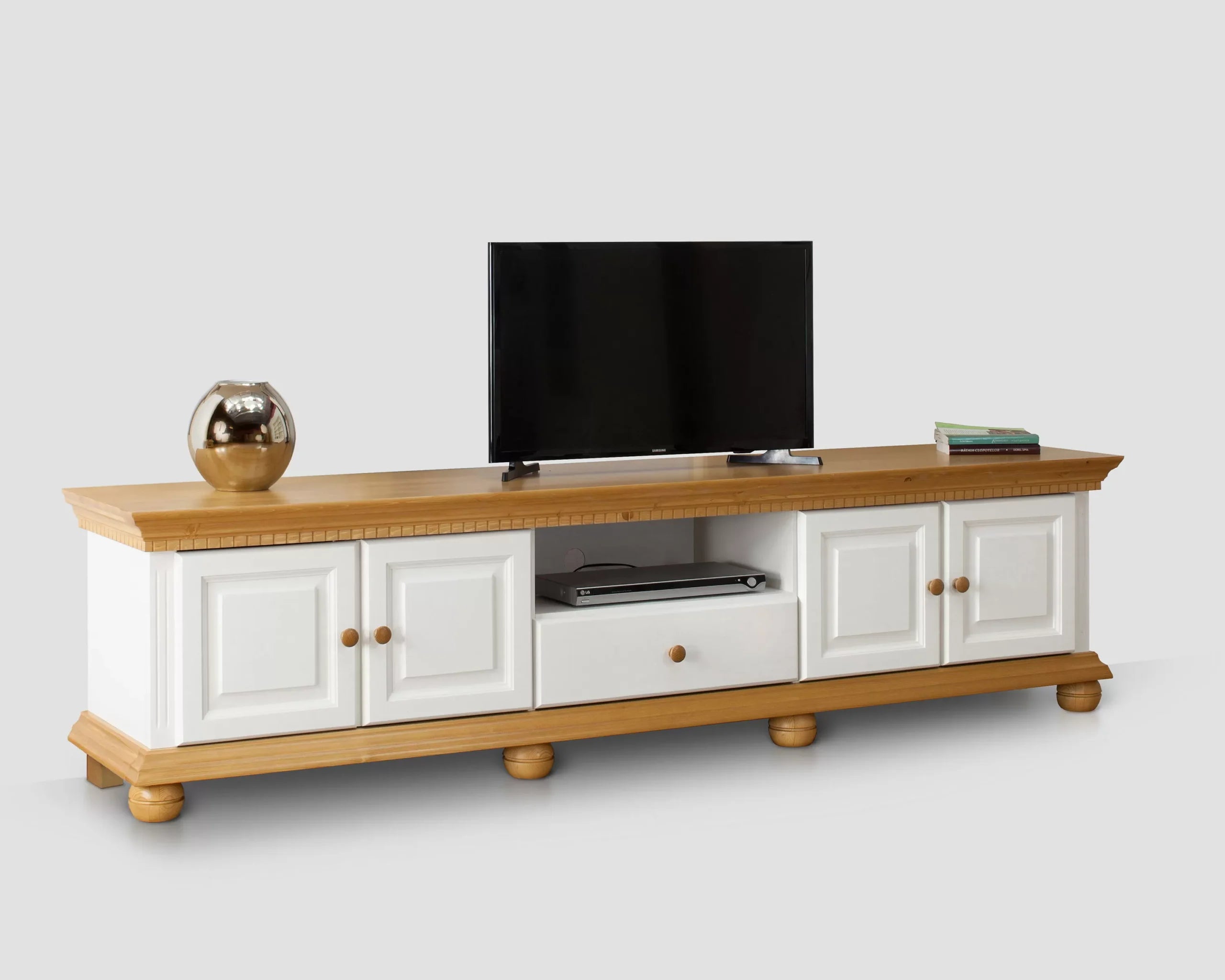 Set living Bavaria din lemn masiv, 220 cm, 4 piese Arboteca