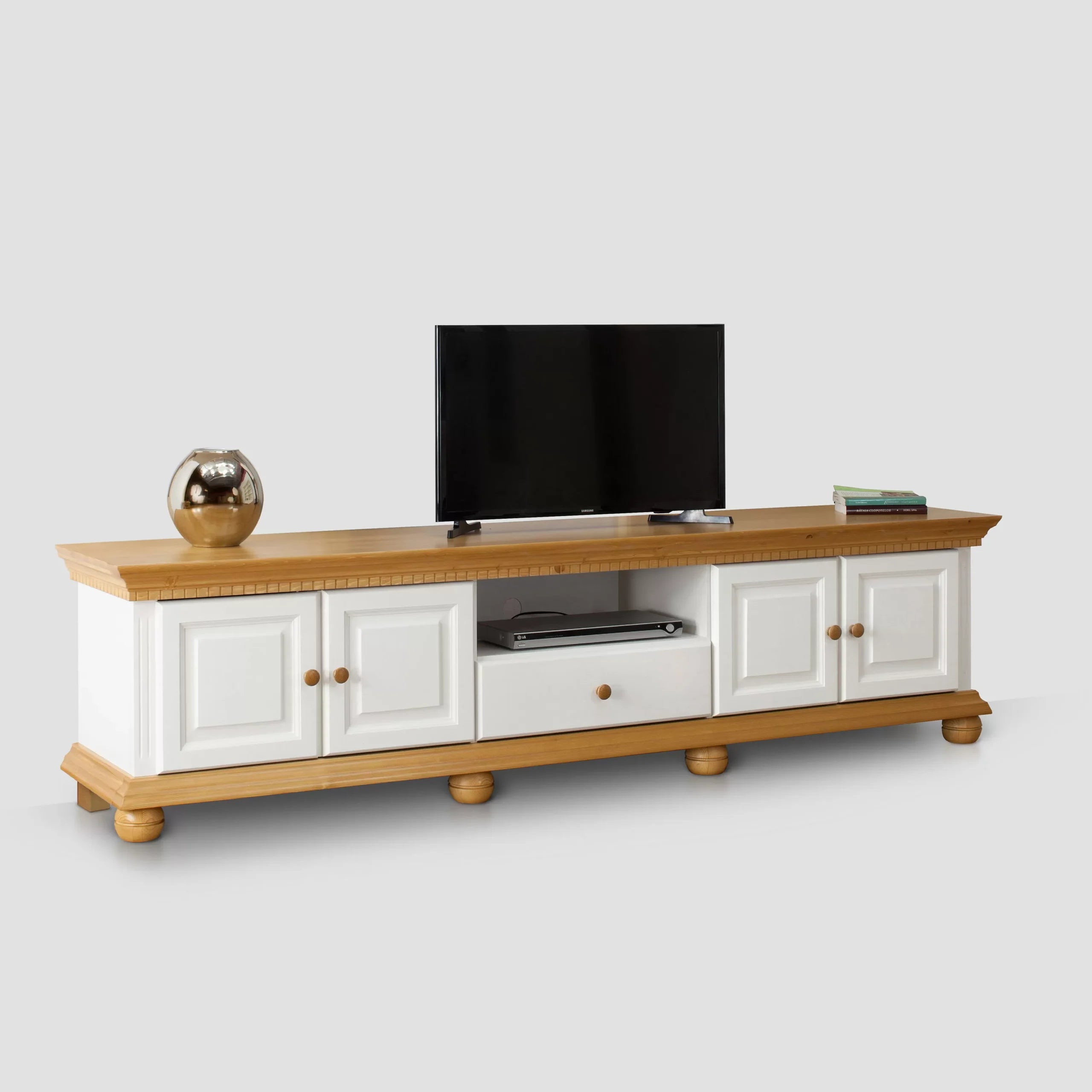 Set living Bavaria din lemn masiv, 220 cm, 4 piese Arboteca