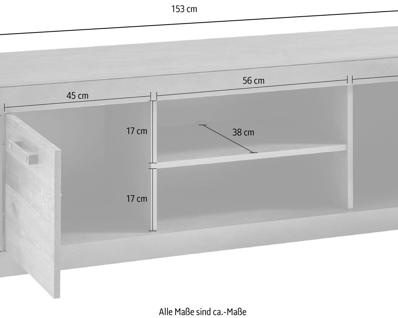 Comoda TV Brooklin, Vintage, 153 cm Arboteca