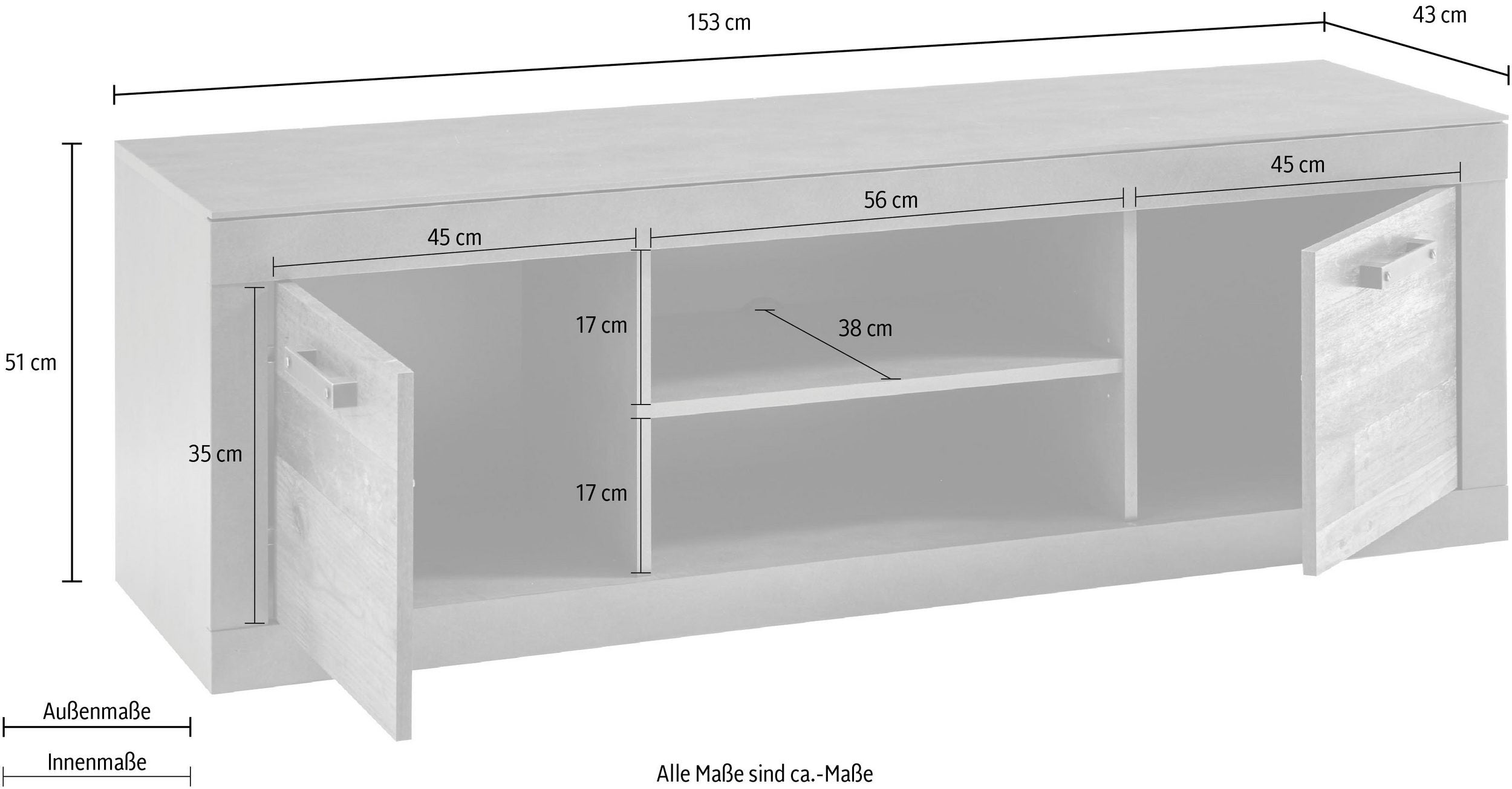 Comoda TV Brooklin, 153 cm Arboteca