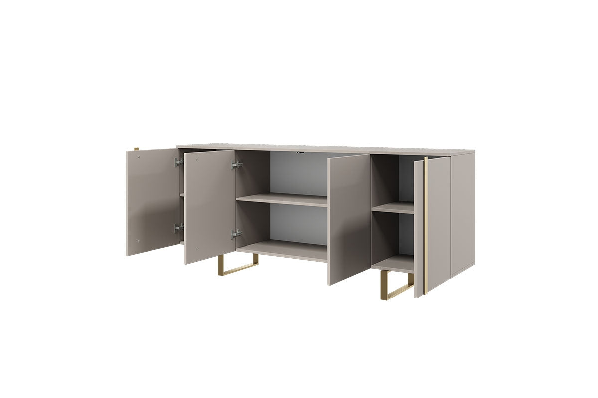 Comodă Verica 200 cm - cașmir / picioare aurii Arboteca