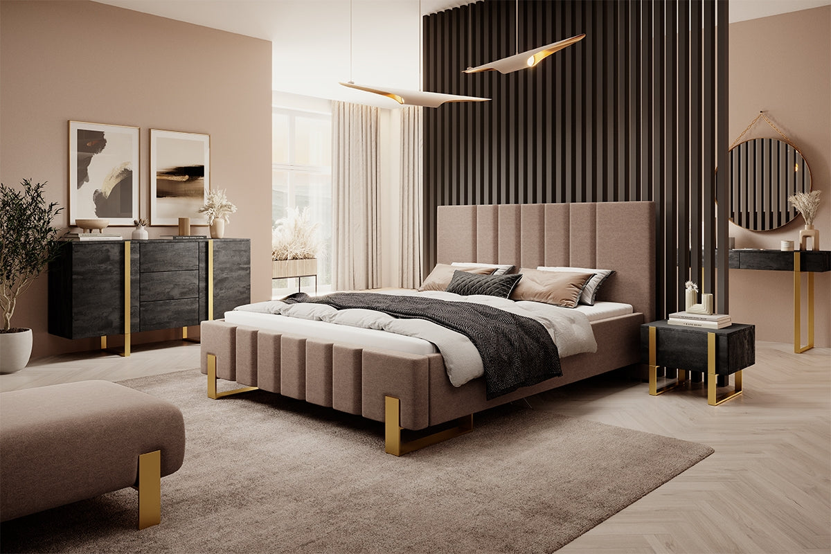 Comoda Verica, Negru-Auriu, 150 cm latime Arboteca