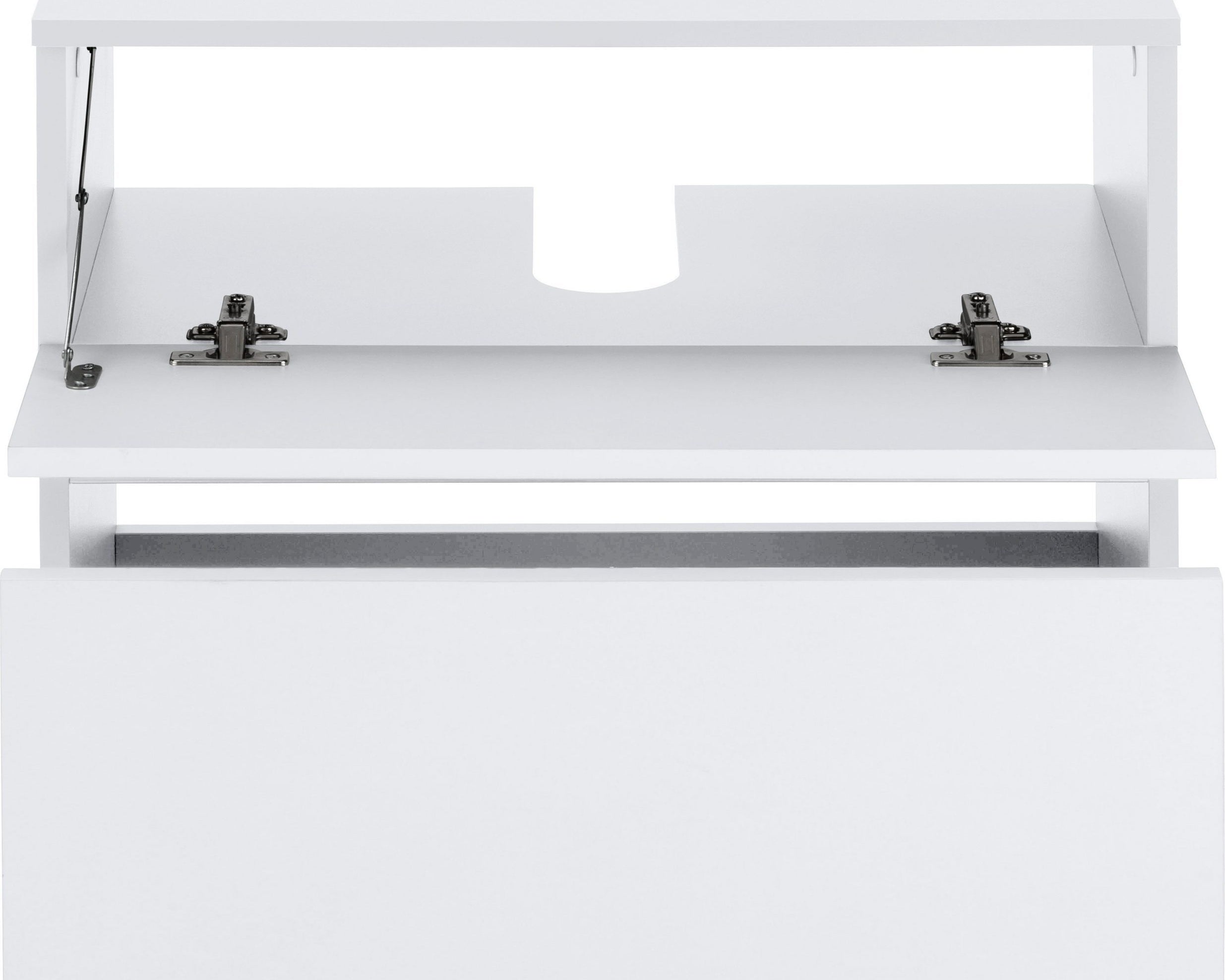 Comoda de baie pentru chiuveta Wisla din PAL, cu sertar si clapa push-to-open, 60 cm Arboteca