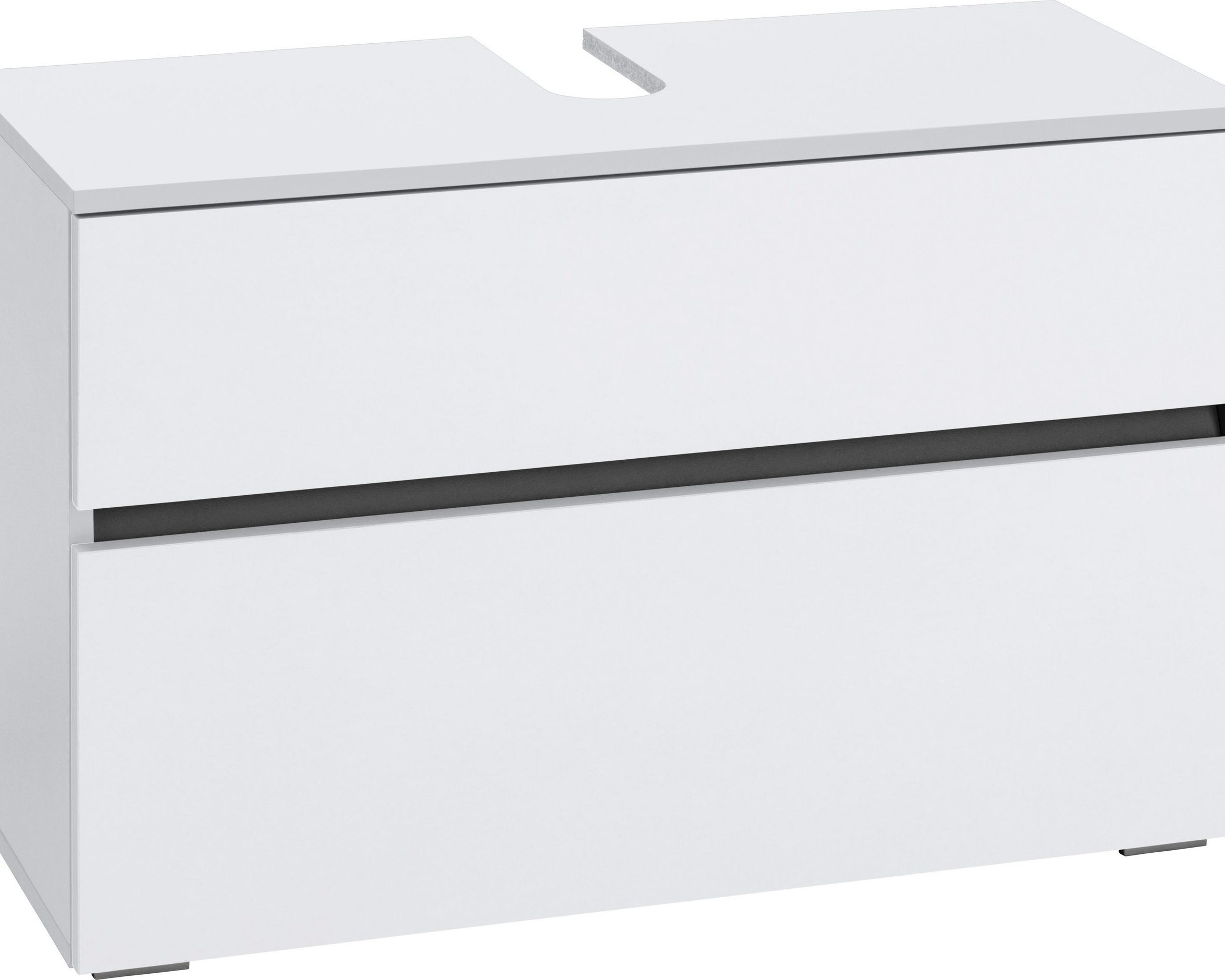 Comoda de baie pentru chiuveta Wisla din lemn, cu sertar si clapa push-to-open, alb, 80 cm Arboteca