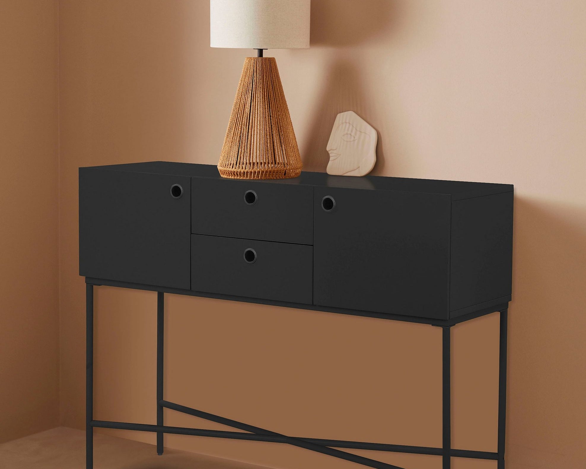 Consolă Mariella, negru, 120 cm Arboteca