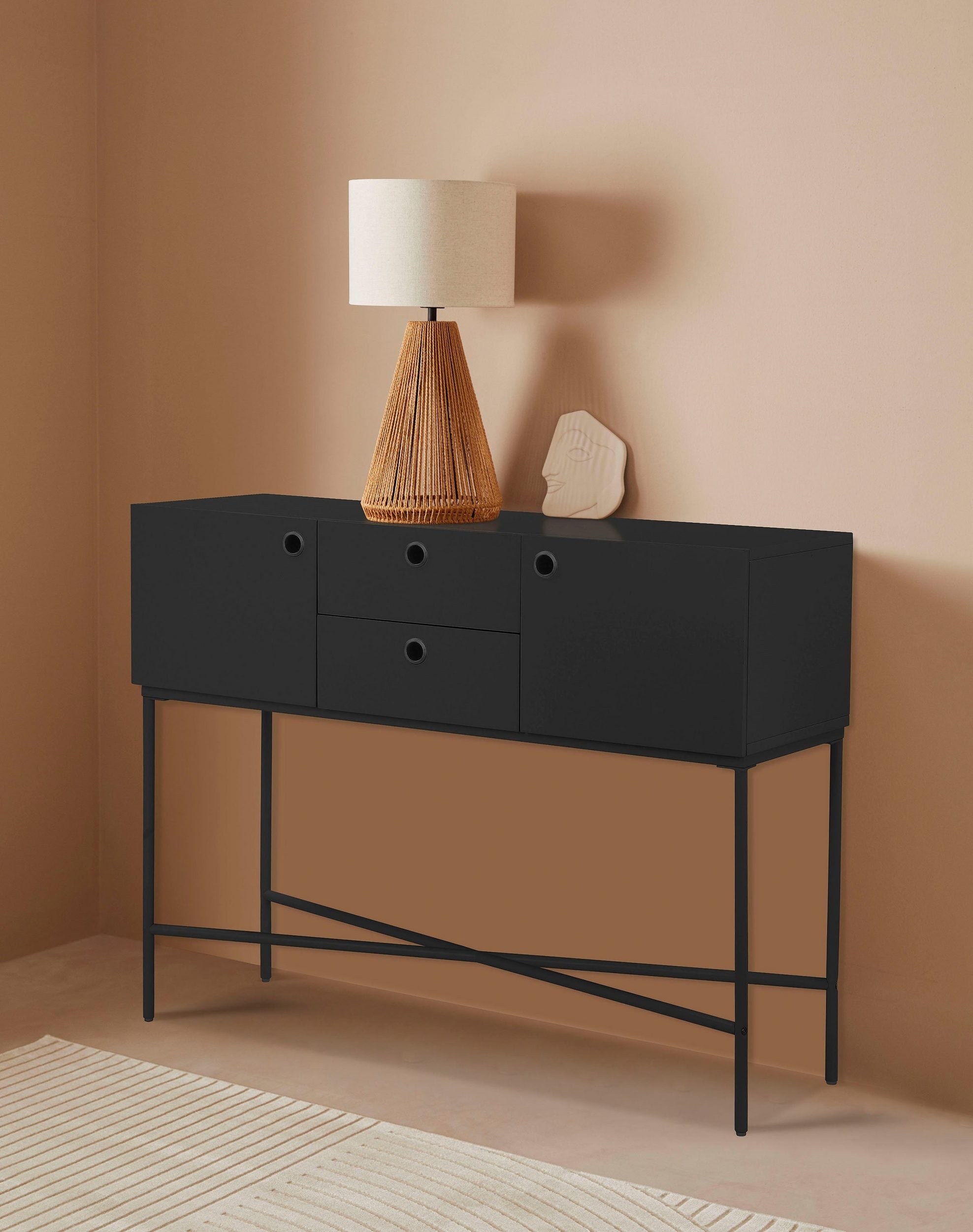 Consola Mariella, Negru, 120 cm latime Arboteca