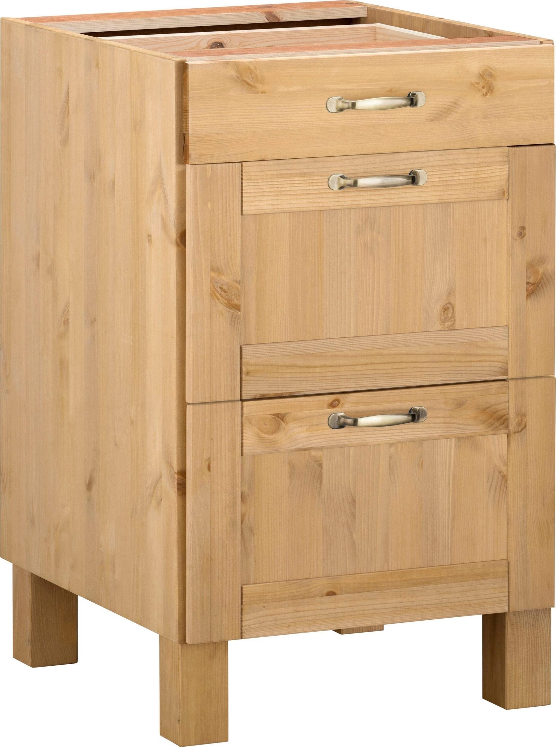 Corp bucatarie Alby, 50 cm latime, trei sertare , lemn masiv Arboteca