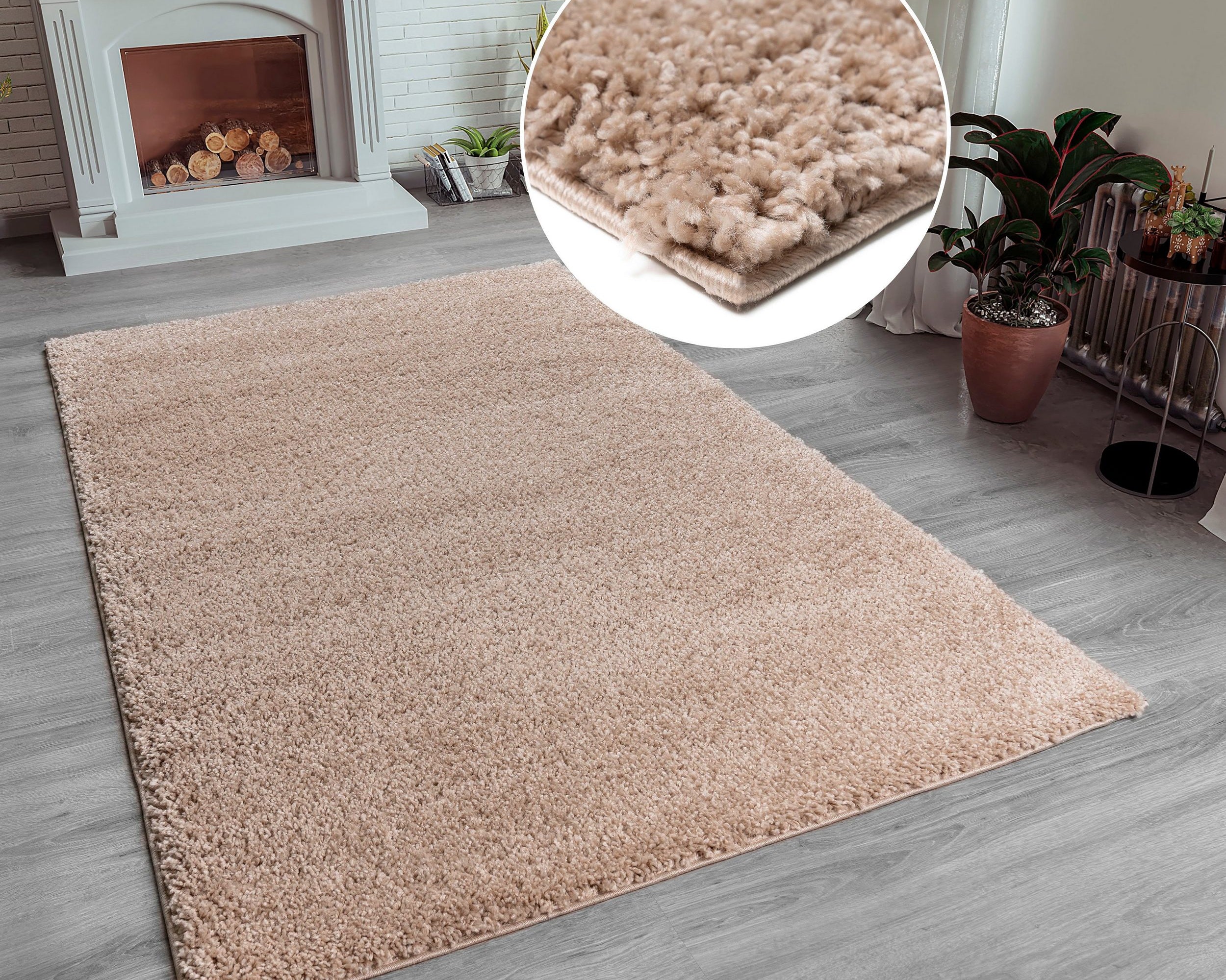 Covor Shaggy, fir înalt, maro, 240 x 320 cm Arboteca