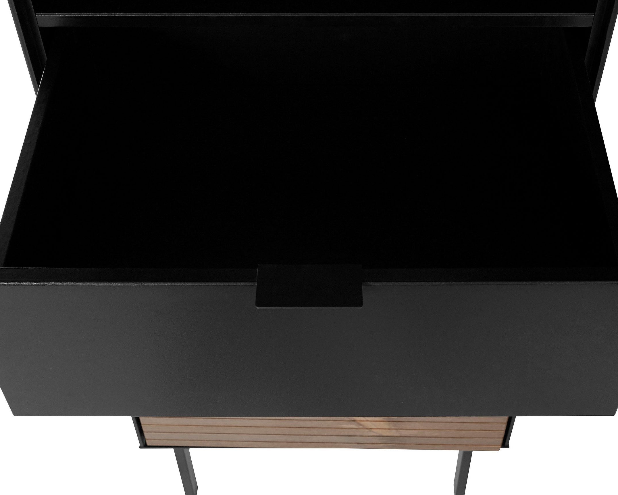 Vitrină SOMA 51 × 189 cm, rafturi de sticlă, negru/espresso Arboteca