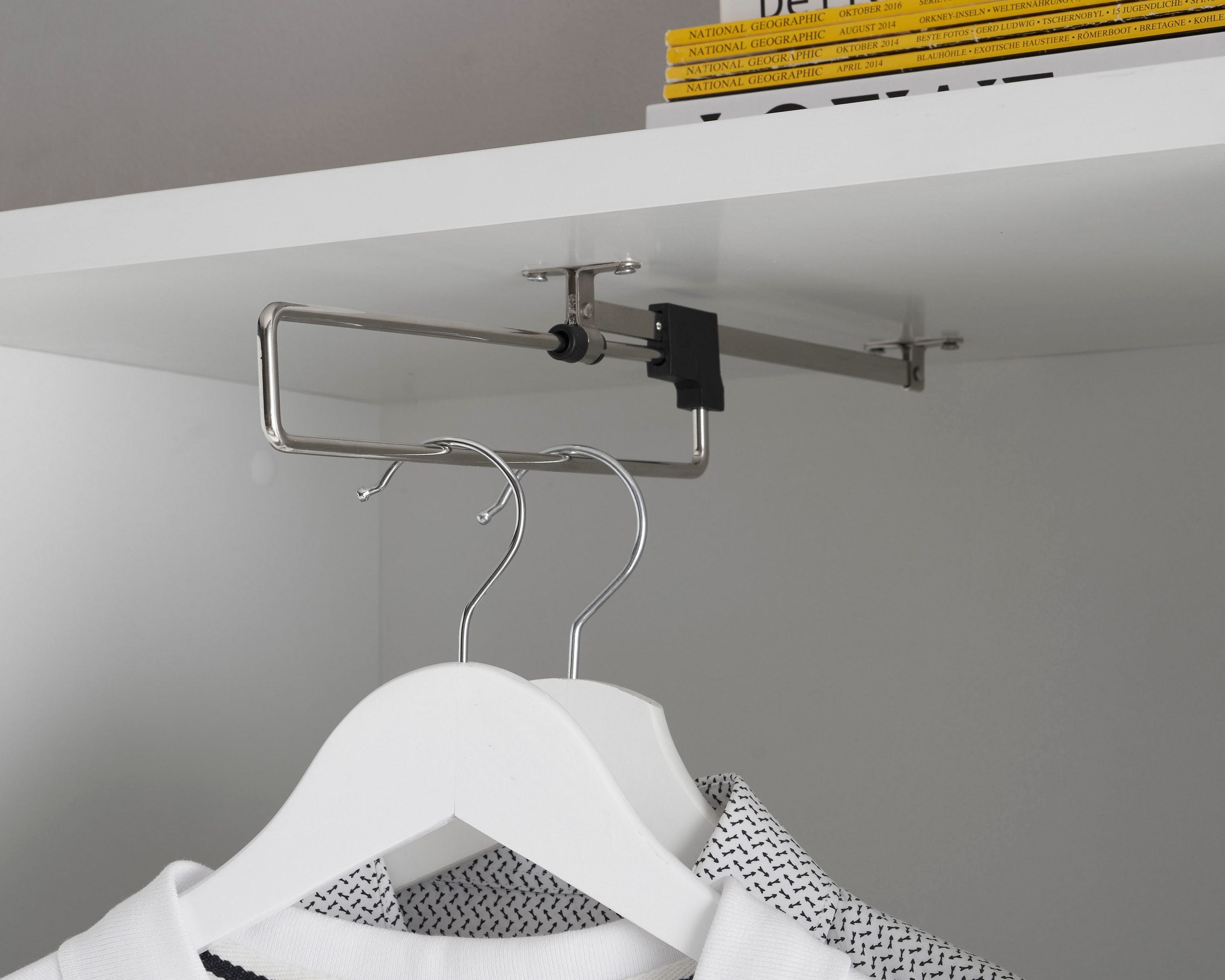 Dulap cu usi glisante Heimo , Alb , 150 cm latime , 38 cm adancime Arboteca